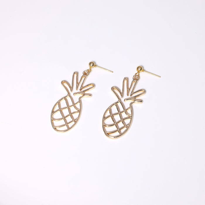 Gold Pineapple Drop Earrings