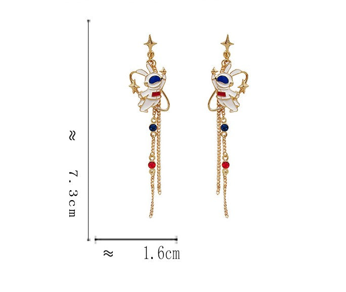Astronaut and Stars Drop Earrings