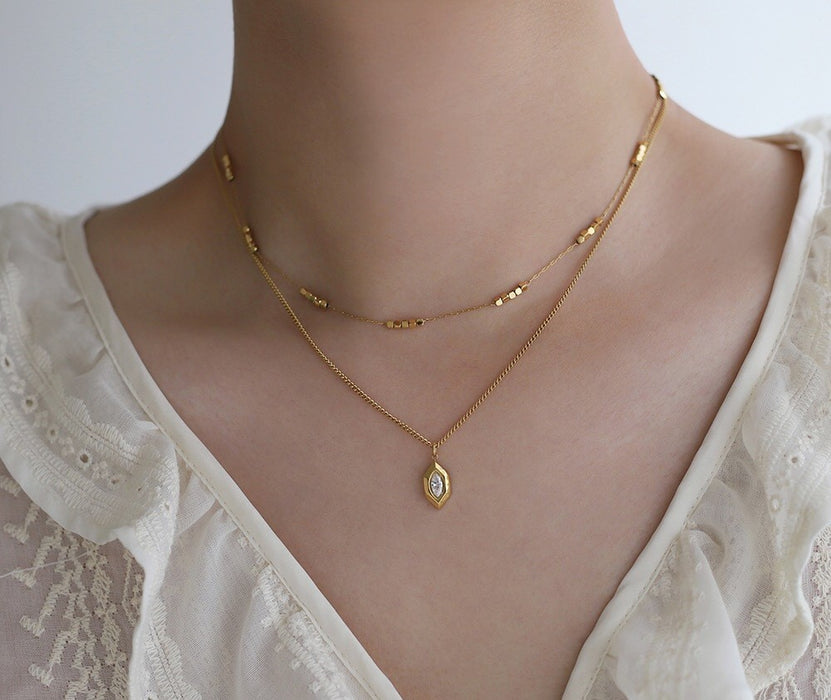 Olive Shape Pendant Necklace