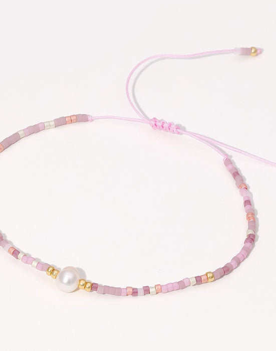 Mixed Pink Colour Beaded Bracelets