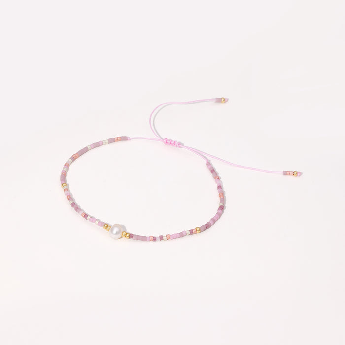 Mixed Pink Colour Beaded Bracelets