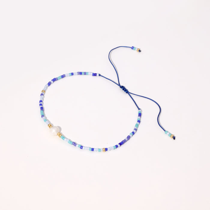 Mixed Blue Colour Beaded Bracelets
