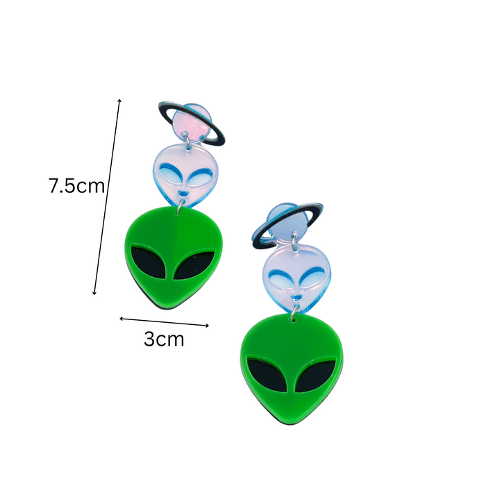 Alien Acrylic Drop Earrings