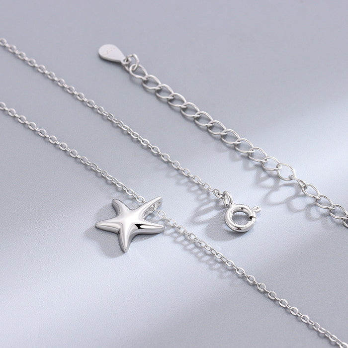 Starfish Pendant Necklace in Sterling Silver